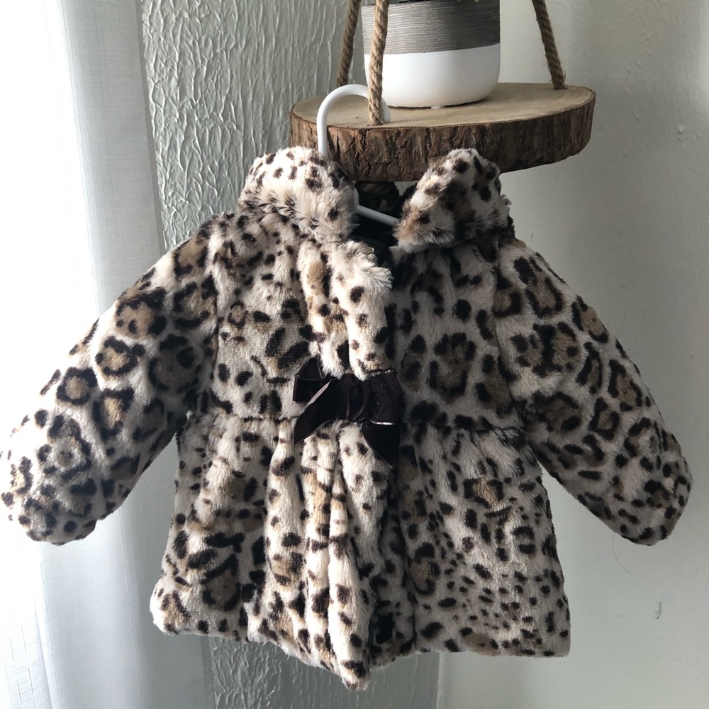 Baby girl cheetah print coat 12 months